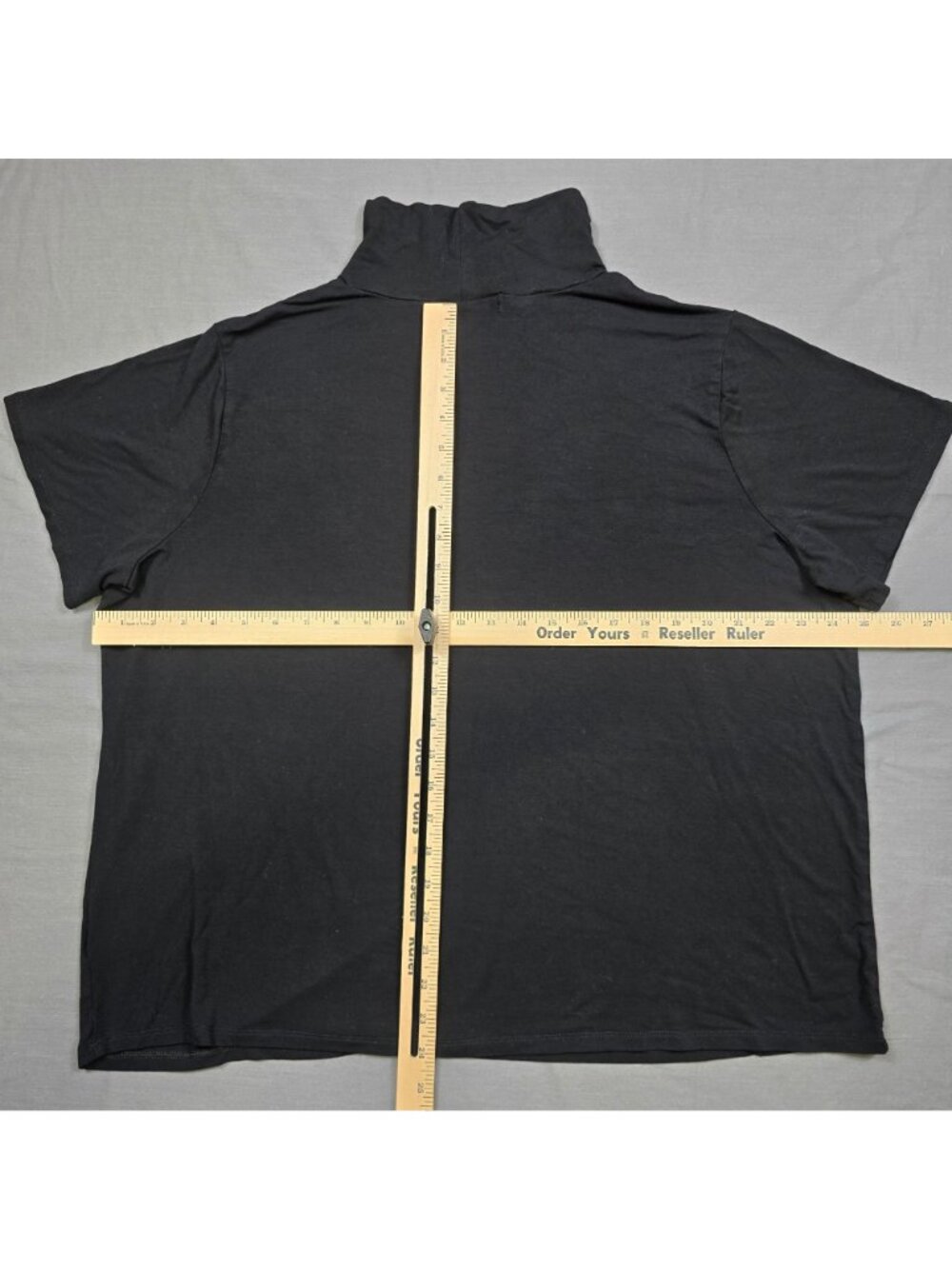 Lauren Ralph Lauren Womens 3X Short Sleeve Black Mock Neck Shirt Top Minimalist - Picture 3 of 3
